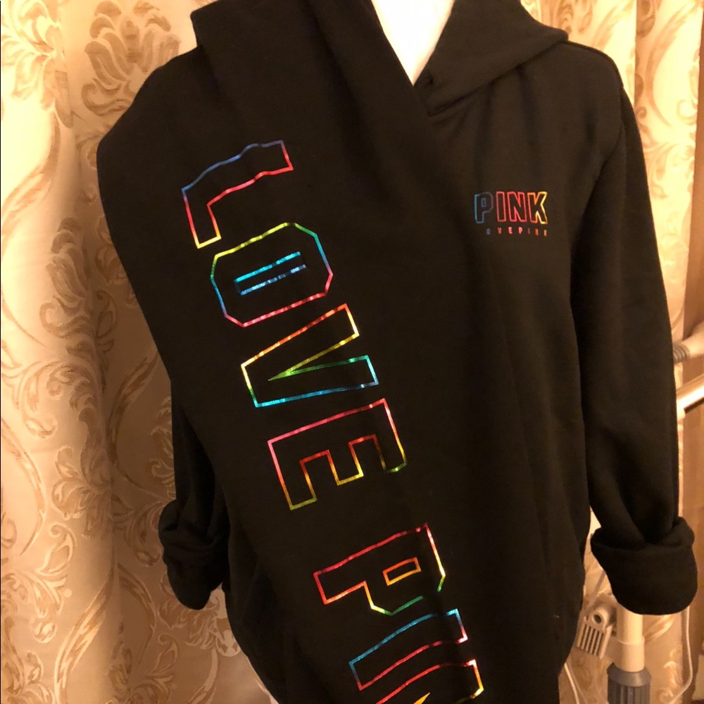 Victoria Secret pink rainbow set sweatpants&hoodie